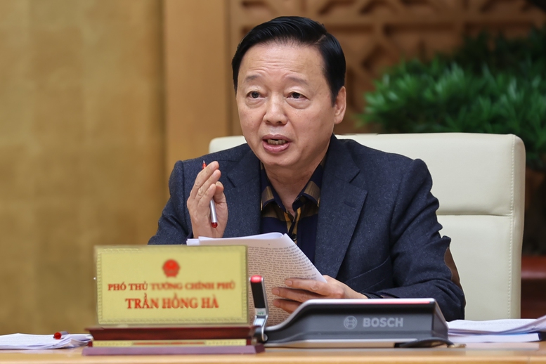 Phó Thủ tướng Trần Hồng Hà phát biểu tại phiên họp - Ảnh: VGP/Nhật Bắc