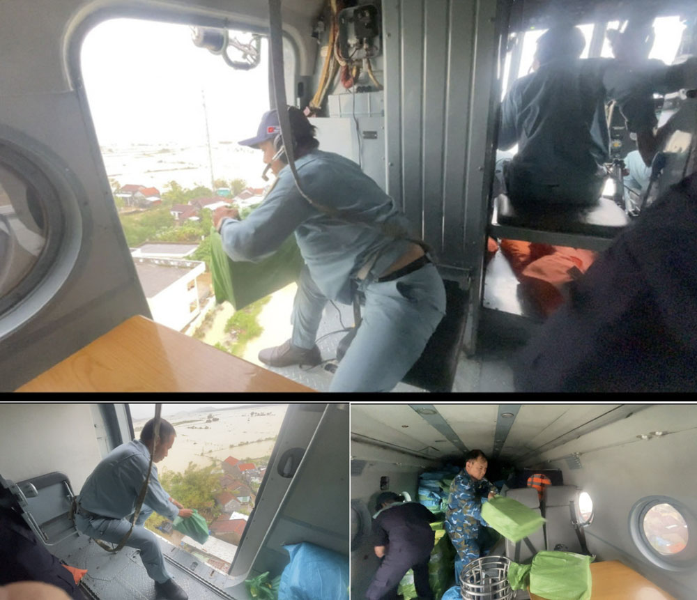 Bốn tấn hàng chuyển đến người dân vùng lũ.