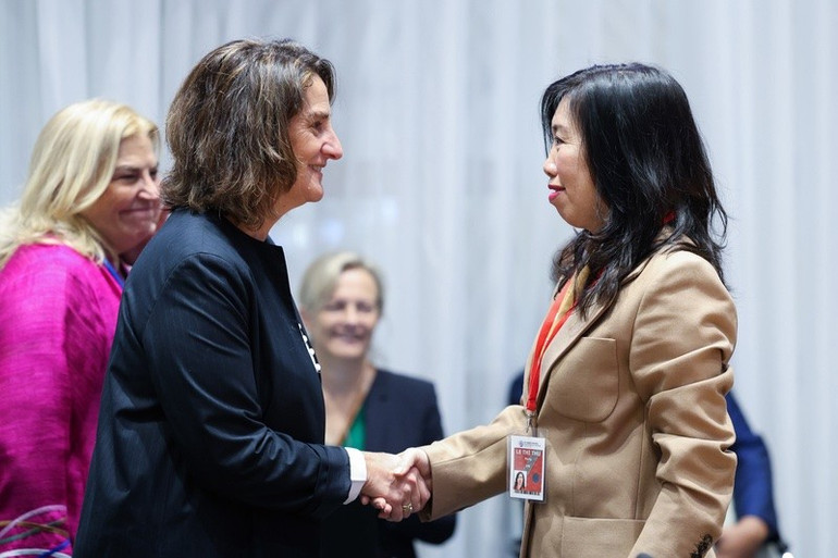 Thứ trưởng Ngoại giao Lê Thị Thu Hằng tại Diễn đàn. (Ảnh: Bộ Ngoại giao)