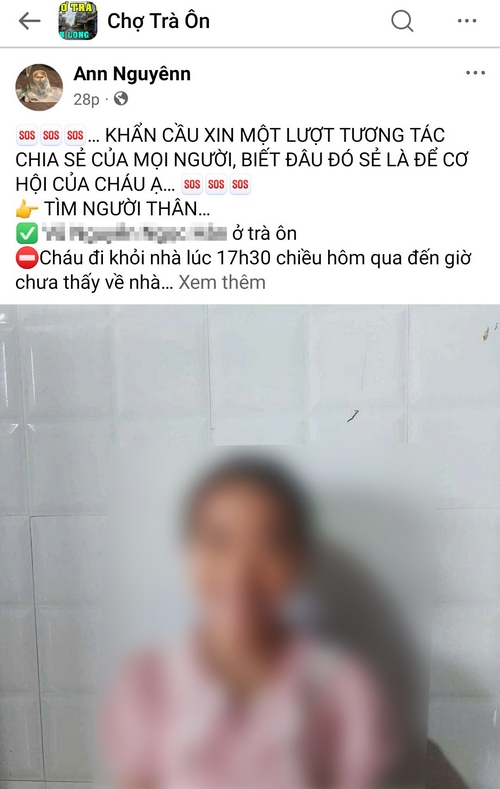 Hình ảnh bé gái kèm thông tin bịa đặt bị đối tượng xấu đăng lên mạng xã hội.