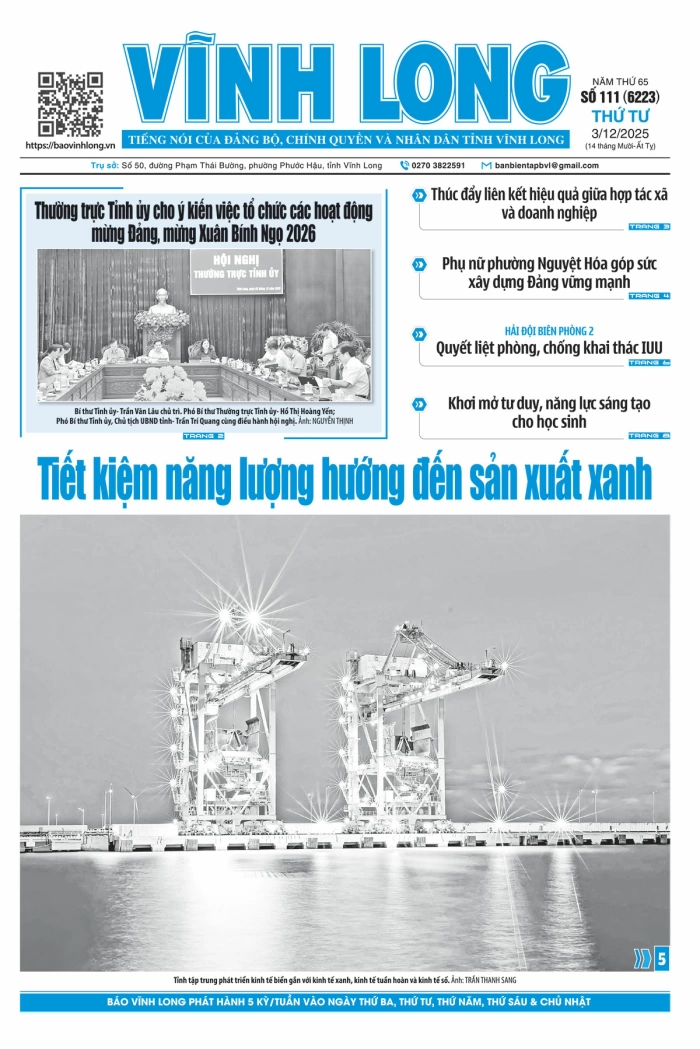 Mời bạn đọc xem báo in số 111 (6223) thứ tư ngày 3/12/2025