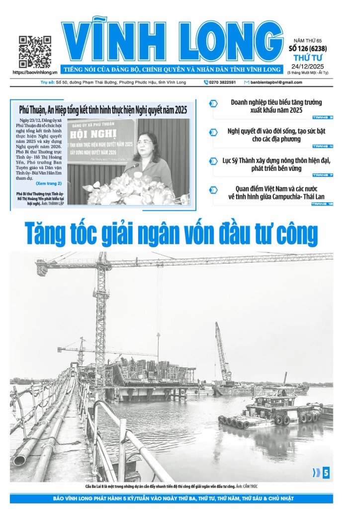 Mời bạn đọc xem báo in số 126 (6238) thứ tư ngày 24/12/2025