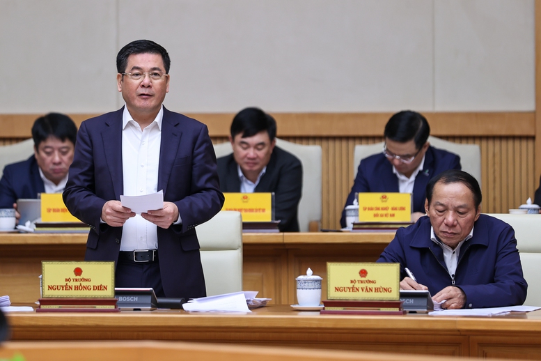 Bộ trưởng Bộ Công Thương Nguyễn Hồng Diên phát biểu - Ảnh: VGP/Nhật Bắc