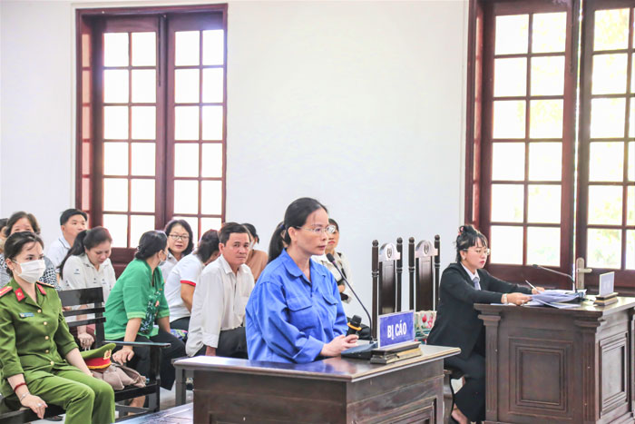 Phiên tòa xét xử đối với bị cáo Nguyễn Thị Mỹ An.

