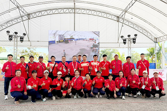 Bi sắt là môn có nhiều thành viên nhất của thể thao Vĩnh Long (1 HLV và 4 VĐV) góp mặt ở ĐTQG tranh tài tại SEA Games 33. Ảnh: NVCC

