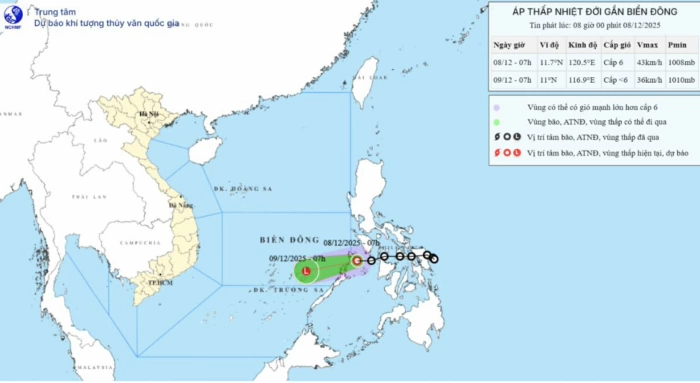Gió mạnh, sóng lớn trên vùng biển Vĩnh Long còn duy trì đến hết ngày 9/12