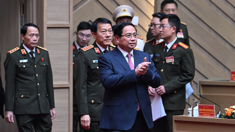 Thủ tướng Phạm Minh Chính dự và chỉ đạo hội nghị.
