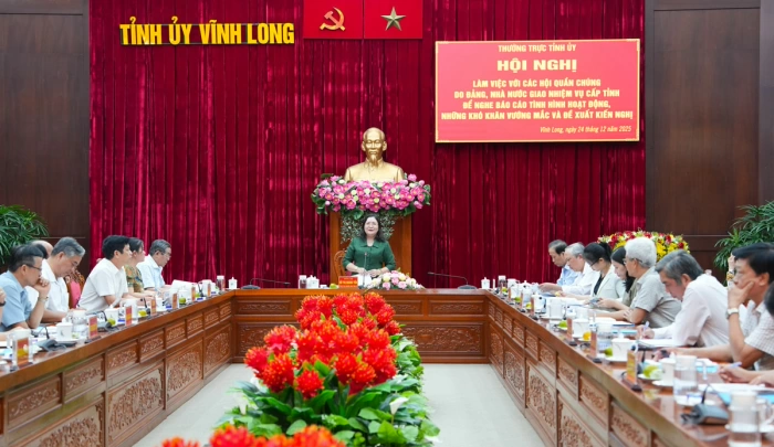 Thường trực Tỉnh ủy làm việc với các Hội quần chúng do Đảng, Nhà nước giao nhiệm vụ