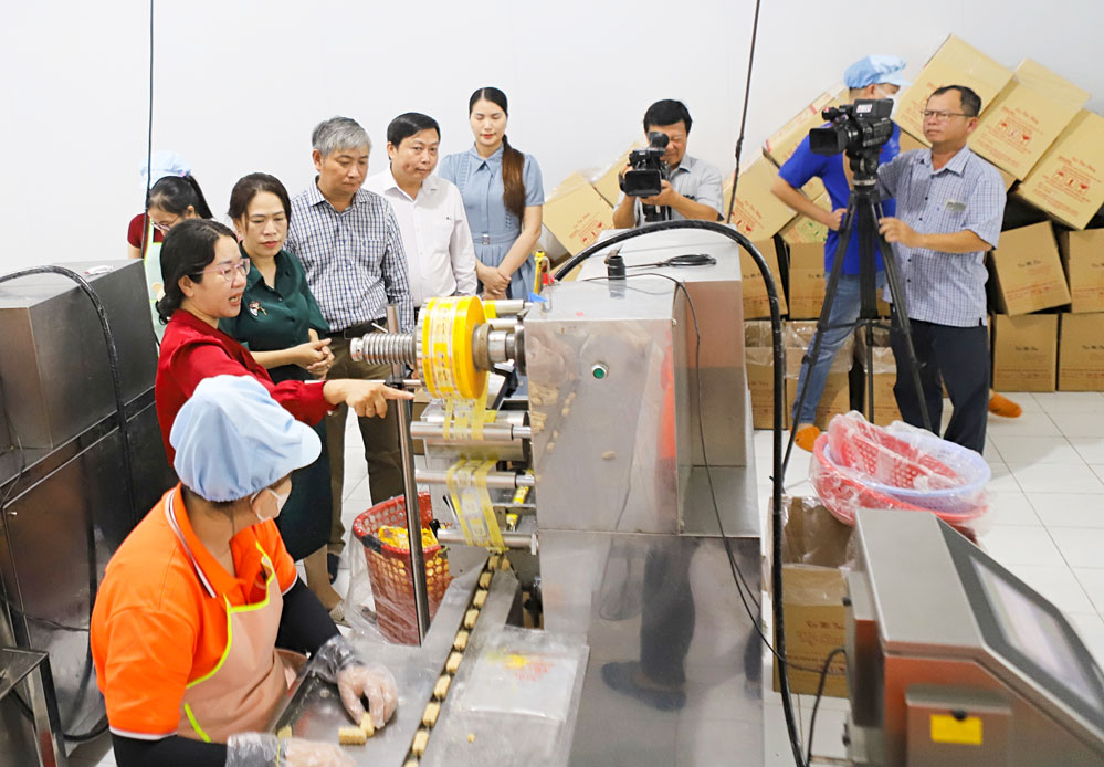 Nghiệm thu đề án hỗ trợ ứng dụng máy móc, thiết bị tiên tiến vào sản xuất kẹo gạo lứt.