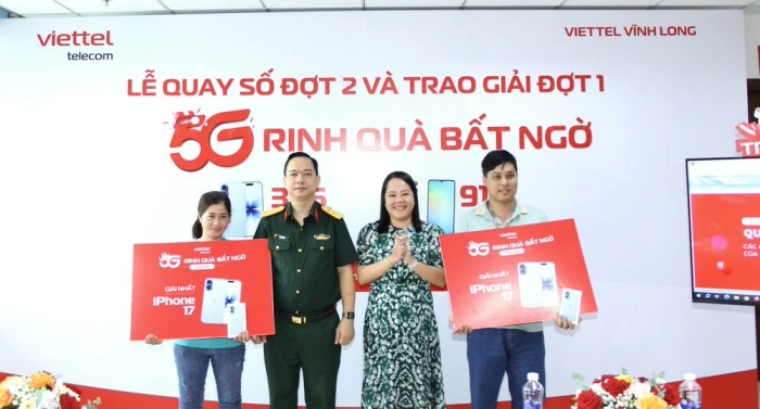 Viettel Vĩnh Long trao thưởng chương trình “Lướt 5G – Rinh quà bất ngờ” đợt 1