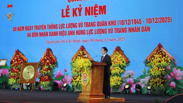 Chủ tịch nước Lương Cường phát biểu tại Lễ kỷ niệm.