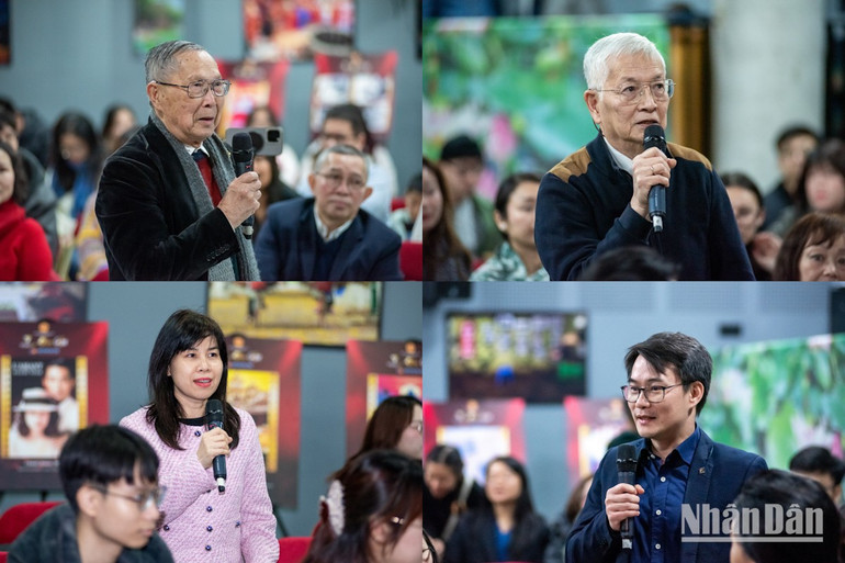 Cộng đồng kiều bào tại Pháp phấn khởi chia sẻ tình cảm và tin tưởng vào sự phát triển của điện ảnh nước nhà. (Ảnh: MINH DUY)