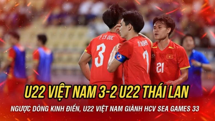 U22 Việt Nam thắng U22 Thái Lan, giành HCV SEA Games 33