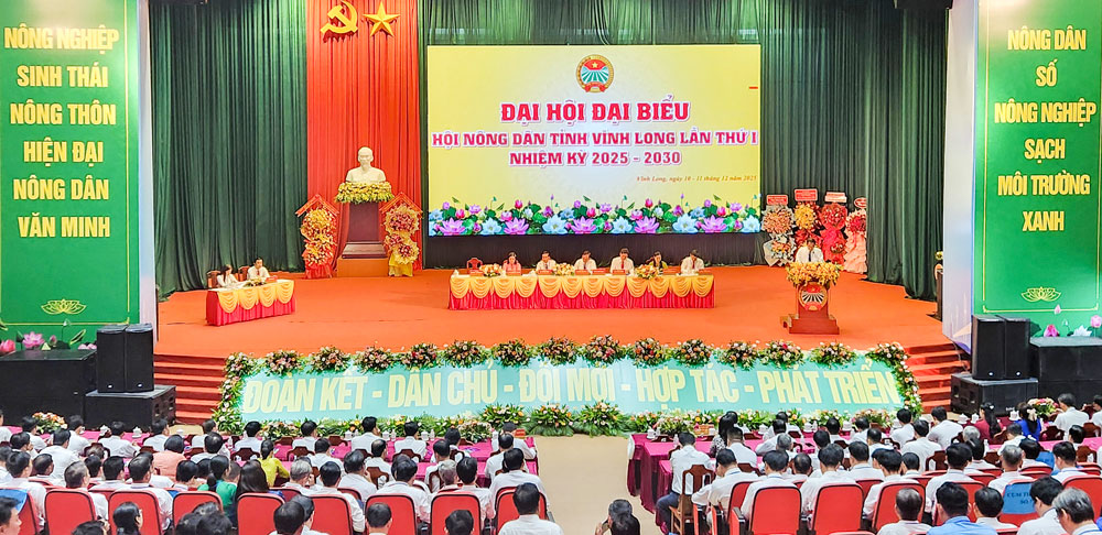 Quang cảnh phiên trù bị Đại hội đại biểu Hội Nông dân tỉnh Vĩnh Long lần thứ I, nhiệm kỳ 2025-2030.