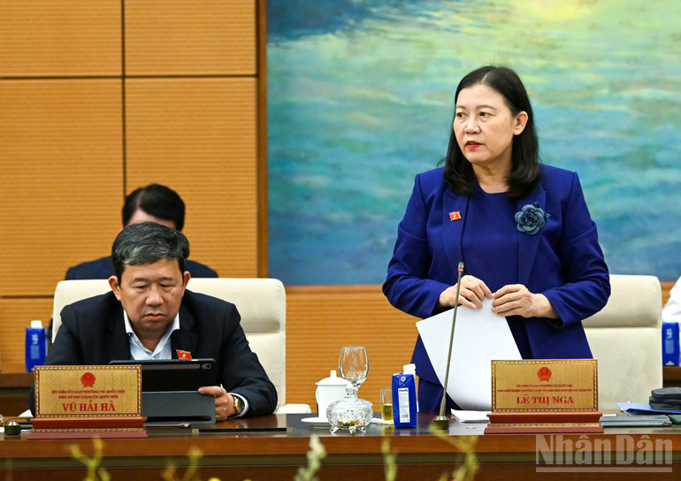 Phó Chủ nhiệm Thường trực Ủy ban Dân nguyện và Giám sát Lê Thị Nga. (Ảnh: DUY LINH)