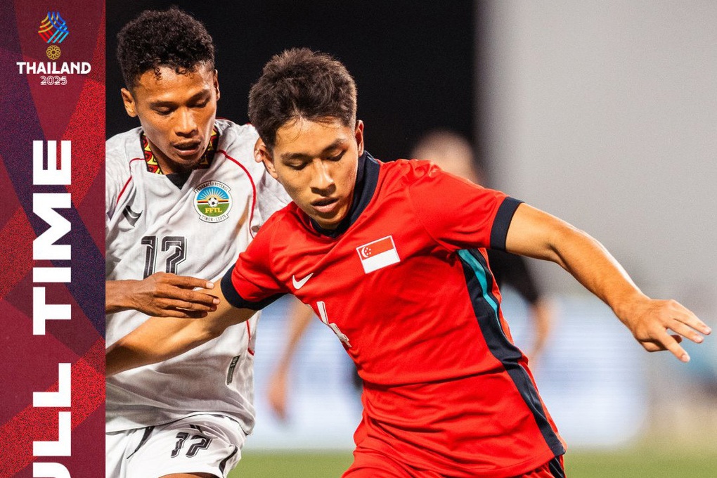 U22 Timor Leste giành chiến thắng trước U22 Singapore (Ảnh: FAS).