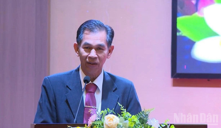 Ông Outhit Thipmany Phó Viện trưởng phụ trách Viện nghiên cứu khoa học giáo dục Lào. (Ảnh: DUY TOÀN)