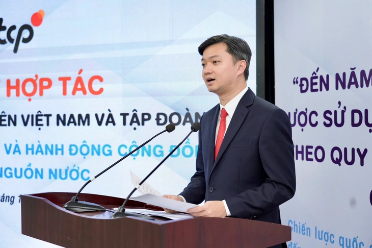 Anh Nguyễn Minh Triết, Bí thư Trung ương Đoàn, Chủ tịch Hội Sinh viên Việt Nam, cho hay trí tuệ và khả năng học hỏi của sinh viên là động lực để có các công trình khoa học bảo vệ nguồn nước - Ảnh: Trung ương Hội Sinh viên Việt Nam

