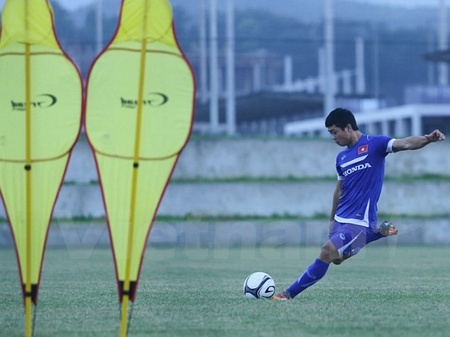 Đặc sản” sút phạt của Công Phượng từng được thể hiện ở SEA Games 28 với cú sút phạt tuyệt đỉnh hạ gục U23 Malaysia. (Ảnh: Minh Chiến/Vietnam+)