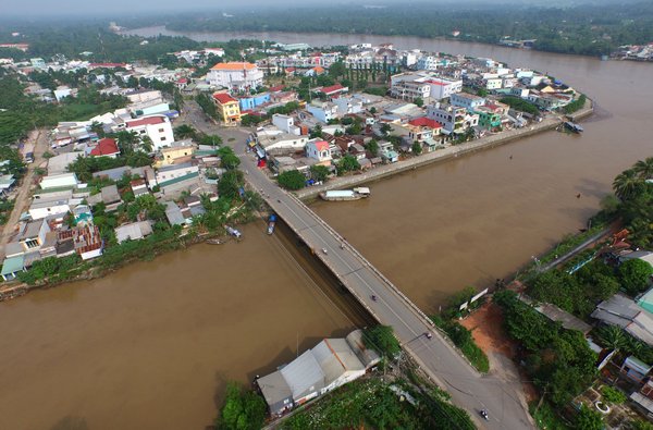 Trung tâm huyện Mang Thít ngày nay.