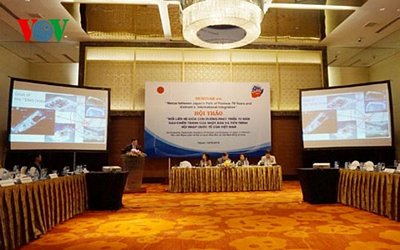 Hội thảo quốc tế có tên gọi “Mối liên hệ giữa con đường phát triển 70 năm sau chiến tranh của Nhật Bản và tiến trình hội nhập quốc tế của Việt Nam”.