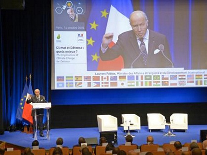 Ngoại trưởng Pháp Laurent Fabius tại Paris ngày 14/10/2015 (Ảnh: AFP)