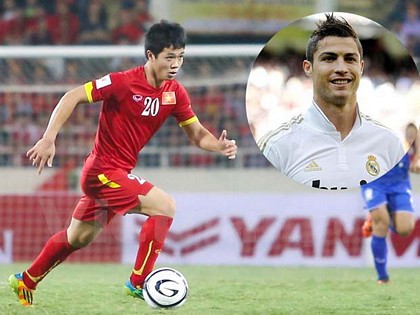 Công Phượng có thể đồng hành cùng siêu sao Ronaldo của Real Madrid. (Ảnh: Minh Chiến/Vietnam+)