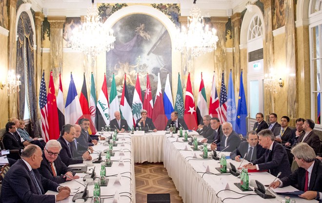 Toàn cảnh Hội nghị quốc tế mở rộng về Syria. (Nguồn: AFP/TTXVN)