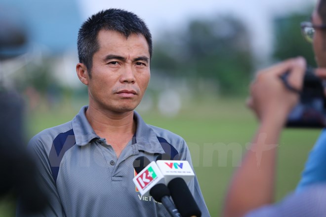 Ông Đức khẳng định U21 Việt Nam không e ngại và sẽ tấn công áp đặt vào những điểm yếu phòng ngự của U21 Thái Lan. (Ảnh: Minh Chiến/Vietnam+)