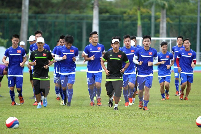 Đội tuyển U23 Việt Nam tại SEA Games 28, tháng 5/2015. (Ảnh: Quốc Khánh/TTXVN)