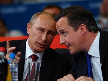 Thủ tướng Anh David Cameron và Tổng thống Nga Vladimir Putin. (Nguồn: Getty Images)