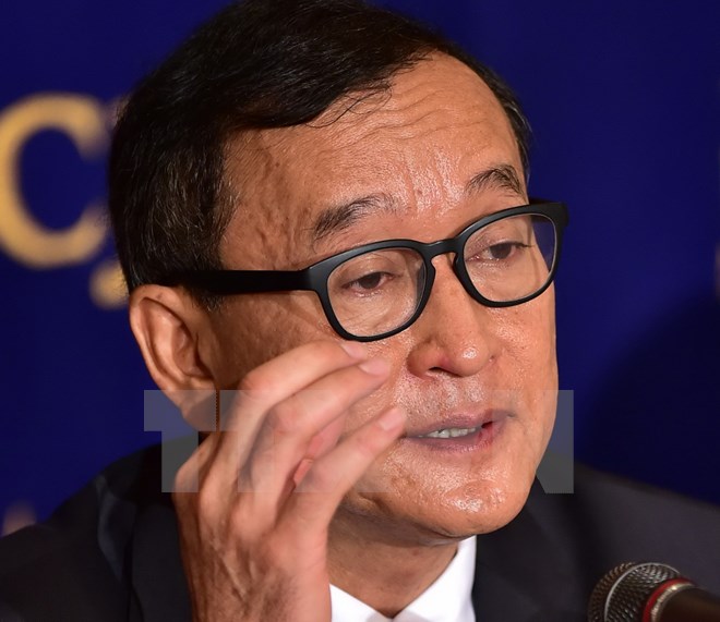 Chủ tịch đảng CNRP đối lập Sam Rainsy. (Nguồn: AFP/TTXVN)