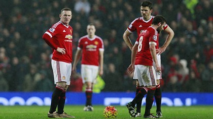 Nỗi thất vọng của các cầu thủ M.U sau khi để thua Norwich. Ảnh: Reuters