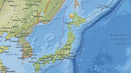 Một trận động đất mạnh 6,1 độ ríchte xảy ra ở phía Bắc Nhật Bản. (Ảnh: USGS)