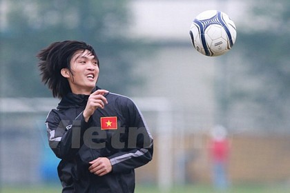 Tuấn Anh (số 8) không còn lỡ hẹn với U23 Việt Nam vì chấn thương. (Ảnh: Minh Chiến/Vietnam+)