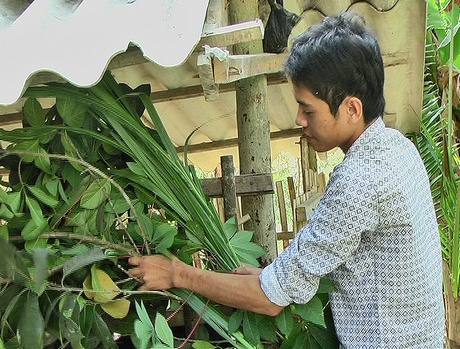 Tân binh Phước Đăng Hậu vui mừng và đã chuẩn bị sẵn sàng lên đường nhập ngũ.