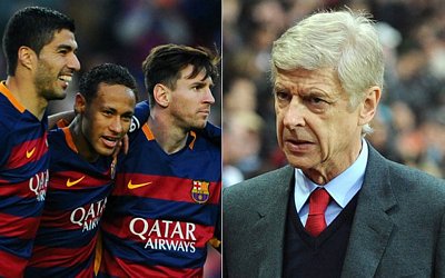 HLV Wenger đau khổ vì Barcelona có 3 tiền đạo quá xuất sắc.