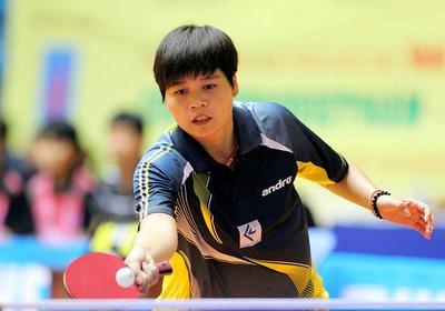 Phạm Thị Thiên Kim, cây vợt chủ lực của bóng bàn nữ Vĩnh Long. Ảnh: DƯƠNG THU