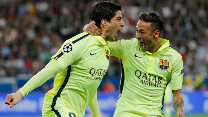 Suarez (trái) và Neymar rất thân thiết tại Barca - Ảnh: Hdwallpicx