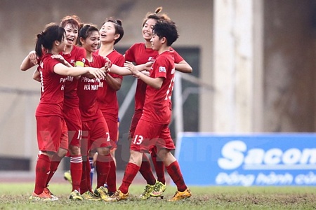 U19 nữ Phong Phú Hà Nam vô địch là thành tựu của quá trình đào tạo trẻ bài bản từ tỉnh Hà Nam. (Ảnh: Minh Chiến/Vietnam+)