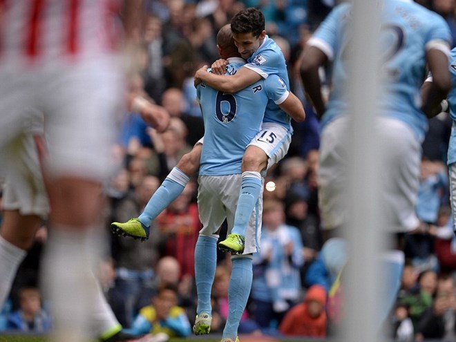 Manchester City giành chiến thắng đậm trước Stoke City. (Nguồn: AFP/Getty Images)