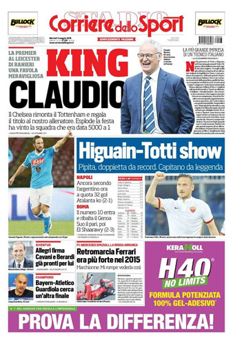 Corriere dello Sport: Câu chuyện cổ tích được viết bởi nhà Vua Ranieri.