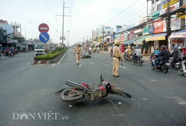 Hiện trường vụ tai nạn.