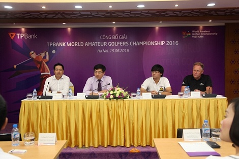 Họp báo công bố giải TPBank World Amateur Golfers Championship 2016 tại Hà Nội ngày 15/6/2016.