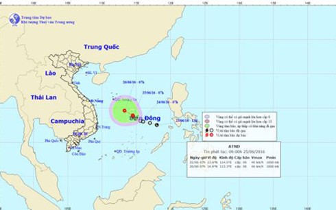 Vị trí của áp thấp