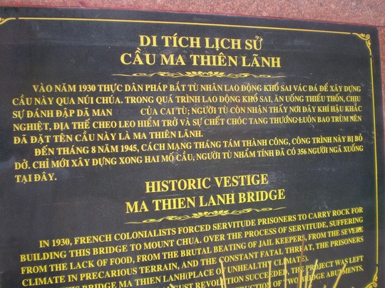 Di tích cầu Ma Thiên Lãnh – Côn Đảo – Nơi 356 người tù lao dịch khổ sai đã ngã xuống.