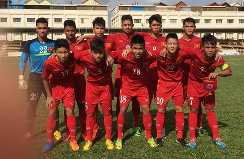 U16 Việt Nam đã giành vé vào bán kết giải U16 Đông Nam Á. (Ảnh: VFF). 