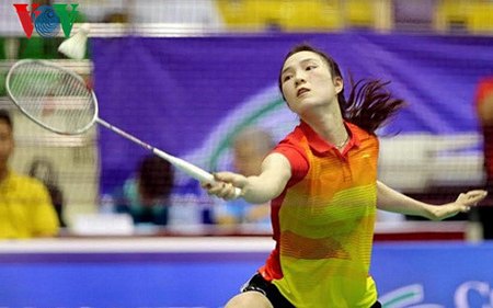 Vũ Thị Trang chấn thương và không thể tiếp tục thi đấu ở Vietnam Open. (Ảnh: Minh Hoàng). 