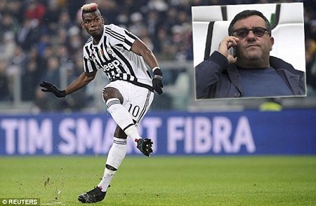 Đại diện của Paul Pogba, siêu cò Mino Raiola đã bất ngờ phủ nhận việc tiền vệ người Pháp gia nhập M.U.