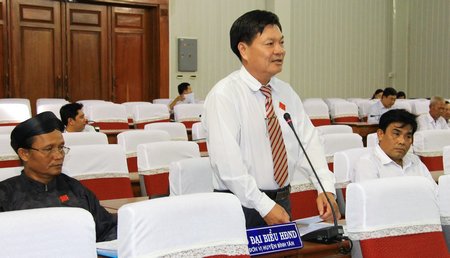 Đại biểu tham gia thảo luận tại tổ về tình hình kinh tế xã hội.